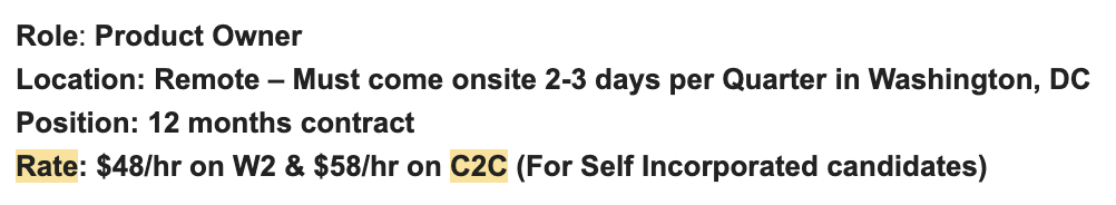 C2C role example